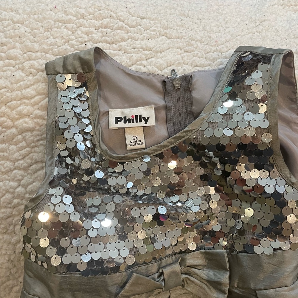 Sparkling Silver Kids Formal Dress - Picture 2 of 3